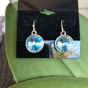 teal crystal earrings